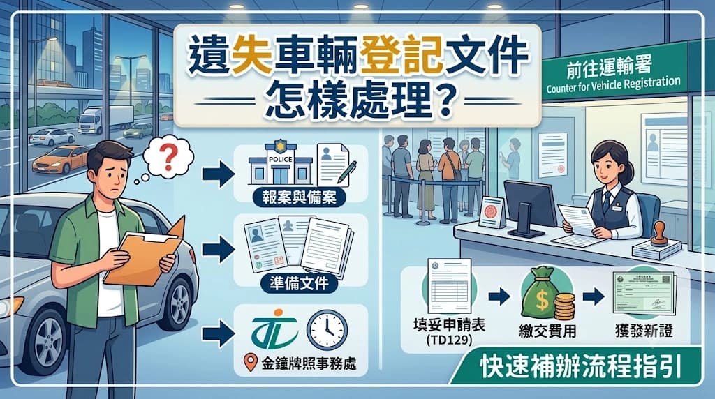 遺失車輛登記文件怎樣處理?